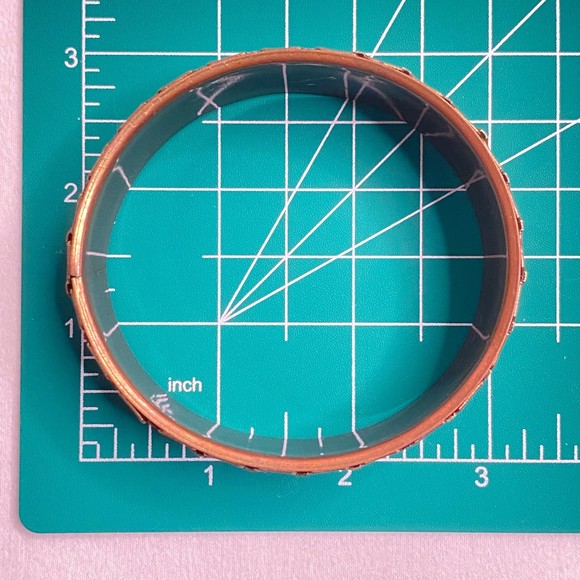 Copper Brass Bangle Bracelet Honeycomb Pattern - Picture 7 of 8